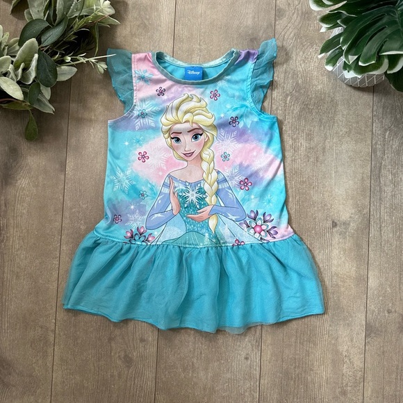 Disney Frozen Elsa Toddler Girl Pajamas Nightgown Silky Soft Short Sleeve 2T - Picture 8 of 13